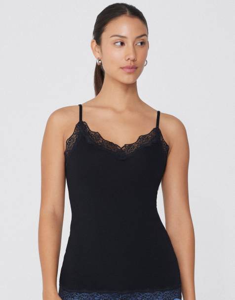 Tezenis Viscose and lace camisole in black