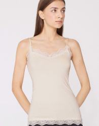 Tezenis Viscose and lace camisole in ivory