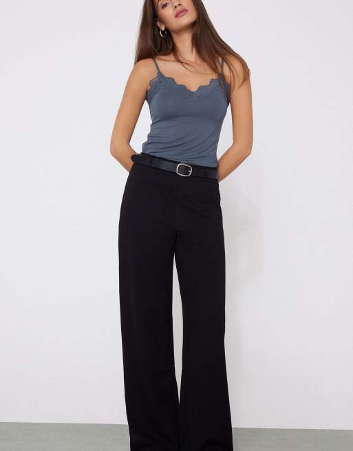 Tezenis Viscose and lace camisole in smoky blue, 4 of 5