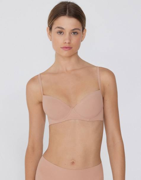 Tezenis Wien microfibre balconette bra in beige - view 1
