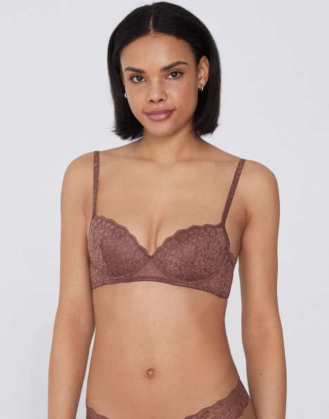 Tezenis Wien slightly padded bra in caramel dark beige - view 1