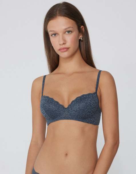 Tezenis Wien slightly padded bra in graphite grey - view 1