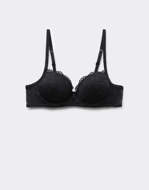 Tezenis Wien&nbsp;lace&nbsp;slightly&nbsp;padded&nbsp;balconette&nbsp;bra in black, 5 of 5