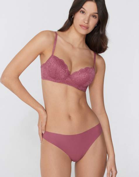 Tezenis Wien lace slightly padded balconette bra in cameo pink - view 1