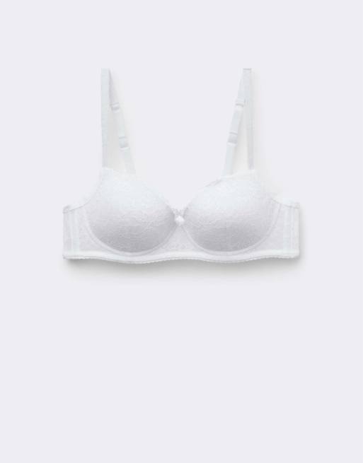 Tezenis Wien&nbsp;lace&nbsp;slightly&nbsp;padded&nbsp;balconette&nbsp;bra in white, 5 of 5