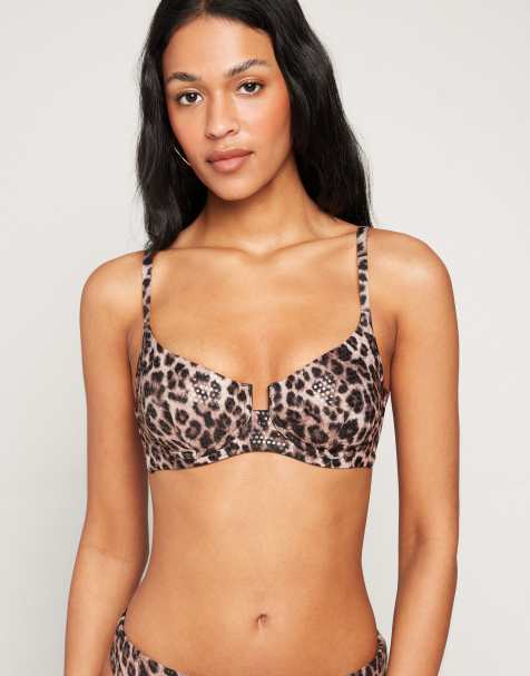Tezenis Wild soul balconette bikini top in leopard print - view 1