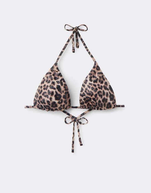 Tezenis wild soul bikini top in leopard print, 6 of 7