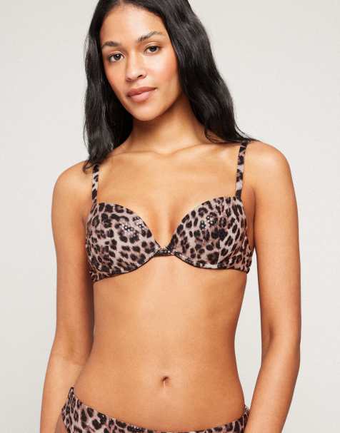 Tezenis Wild soul padded push-up bikini top in leopard print