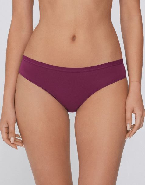 Tezenis Women’s cotton knickers in burgundy - view 1
