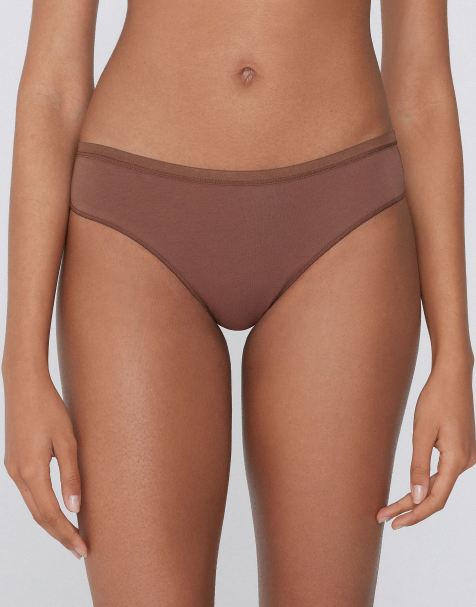 Tezenis Women’s cotton knickers in caramel dark beige - view 1