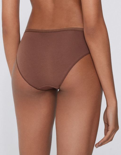 Tezenis Women’s cotton knickers in caramel dark beige, 3 of 4