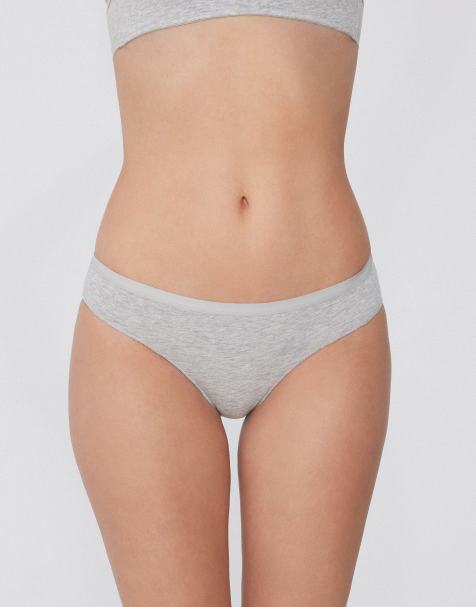 Tezenis Women’s cotton knickers in mottled light grey - view 1