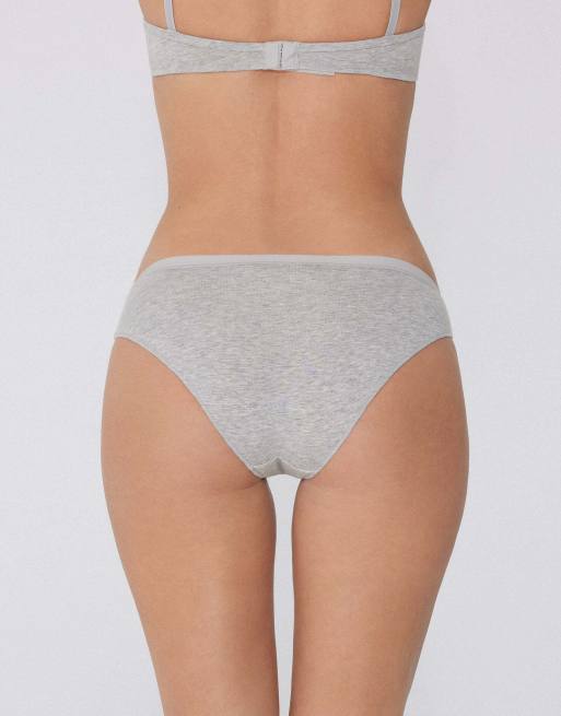 Tezenis Women’s cotton knickers in mottled light grey, 2 of 6