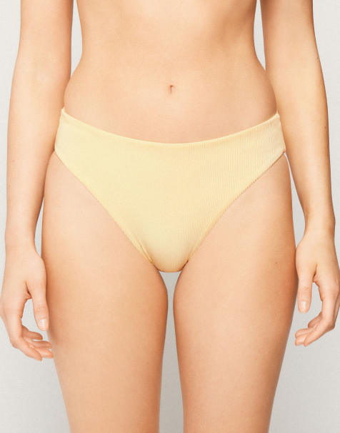 Tezenis Yellow sunny days classic bikini bottoms in butter yellow - view 1