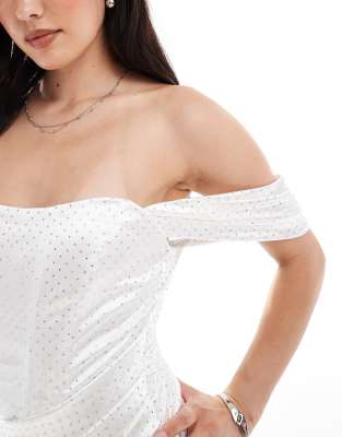 Tfnc Bandeau Drop Shoulder Corset Wrap Mini Dress