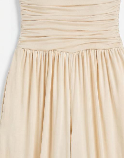 TFNC - Bandeau-jumpsuit van gladde stof met harembroek in crème, 8 van 8