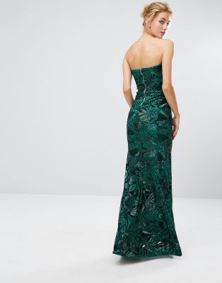 green patterned maxi dress