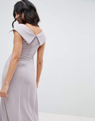 grey fishtail bridesmaid dress