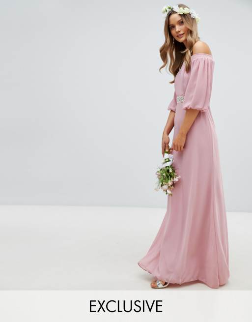 Tfnc bardot 2025 maxi bridesmaid