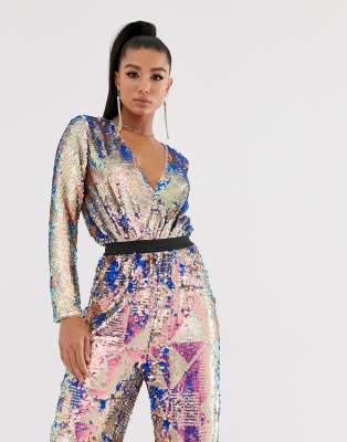 TFNC - Body met overslag en meerkleurige lovertjes-Multi Multi