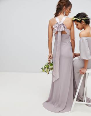 TFNC Bow Back Pleated Maxi Bridesmaid 