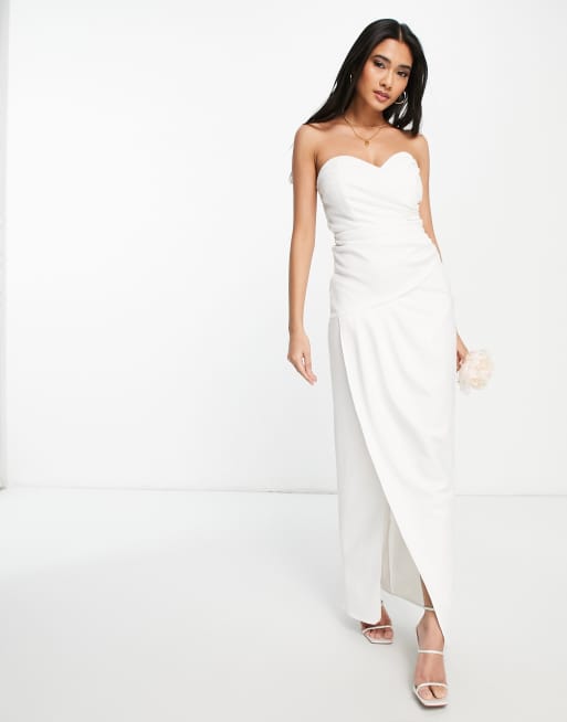 White strapless hot sale wrap dress