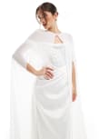 [TFNC] TFNC Bridal chiffon maxi cape in white 6 WHITE