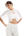 [TFNC] TFNC Bridal chiffon mini cape in white 8 WHITE