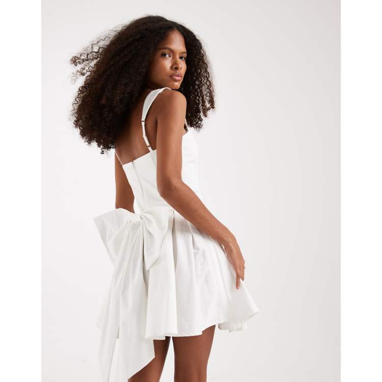 uo bryan bow-back pleated mini dress Urban Outfitters Uo Bryan Bow-back Pleated Mini Dress in Blue