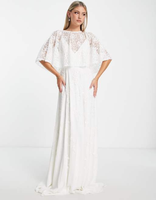 TFNC Bridal exclusive lace cape in ivory | ASOS