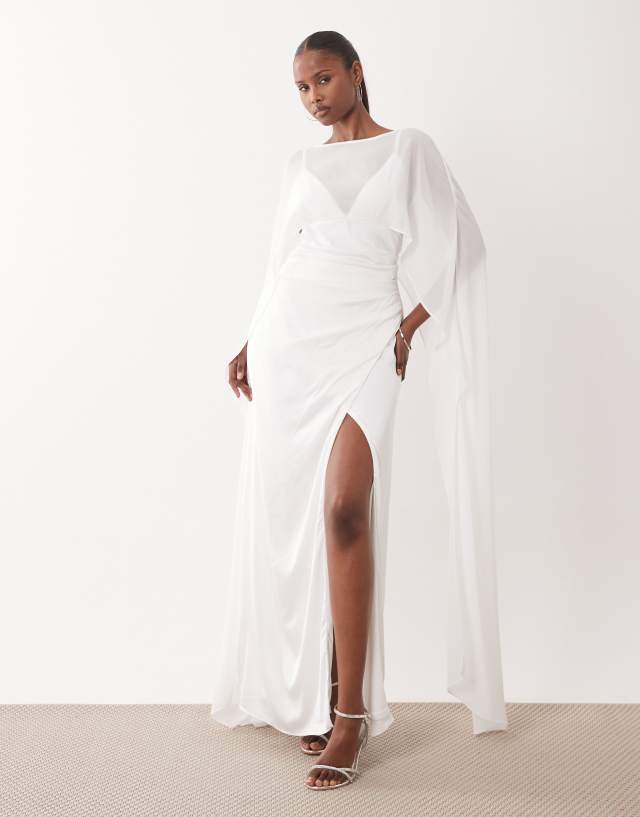 shape white mesh wrap neck tie detail bodycon dress TFNC Bridal cape satin cami maxi in ivory This maxi has been notdemonia Men's Socks | Suit Size:XS-US0