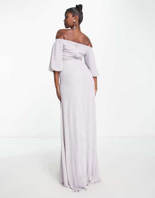 Grey chiffon embellished maxi on sale dress