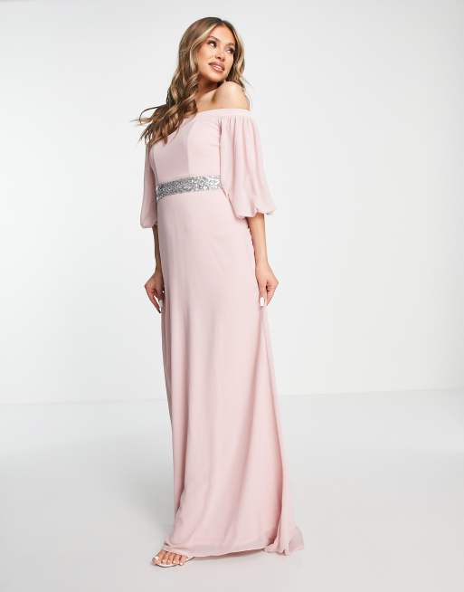 Tfnc embellished store maxi bridesmaid dress