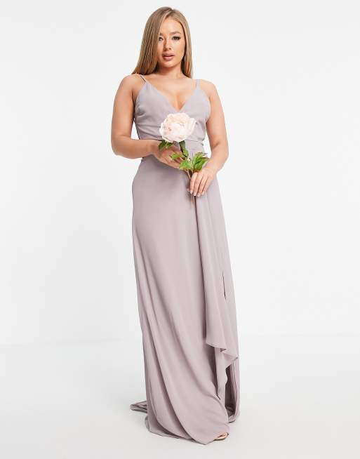 Grey fishtail bridesmaid clearance dress