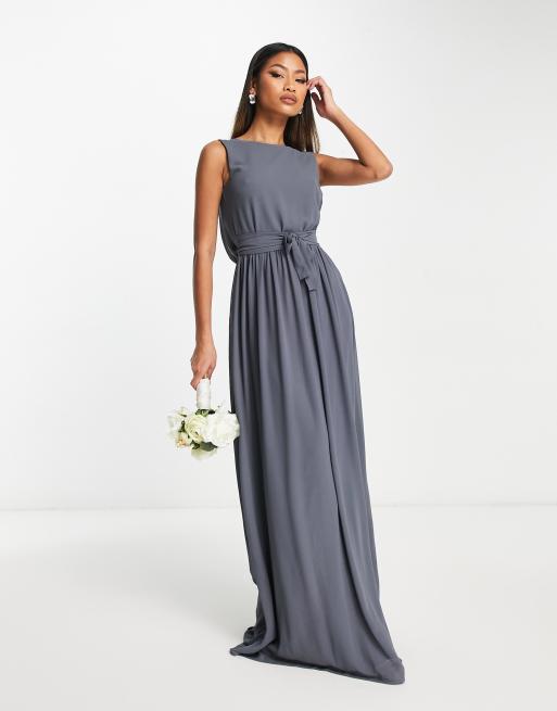 Smokey grey cheap bridesmaid dresses