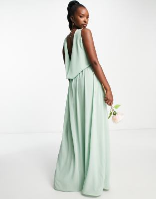 Tfnc pleated maxi bridesmaid dress with back clearance detail