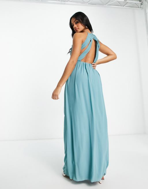 Sea blue 2024 bridesmaid dresses