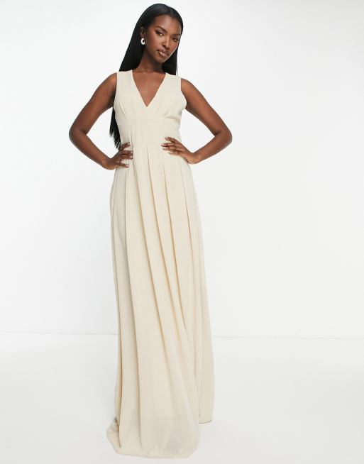 Cream chiffon deals maxi dress