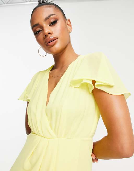 lulus lemon wrap dress