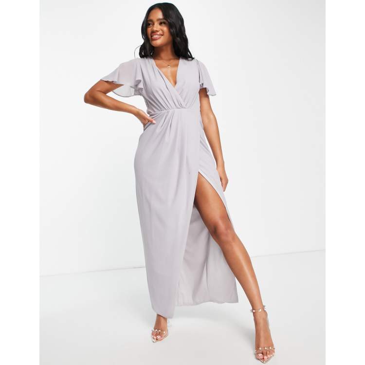 Tfnc cold shoulder outlet wrap maxi