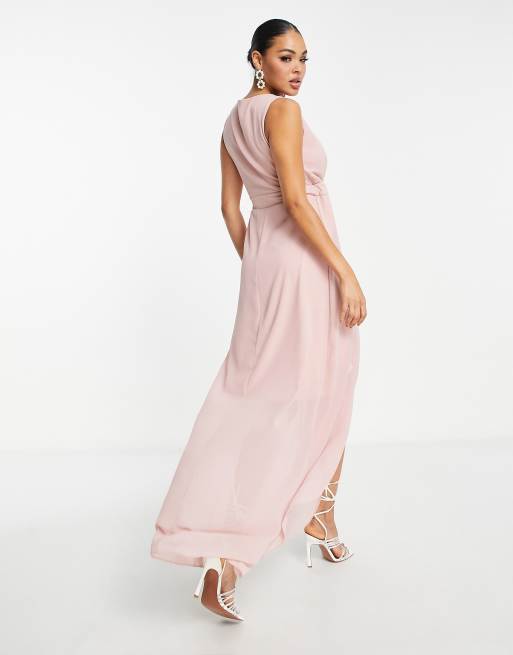 Mauve wrap hot sale maxi dress