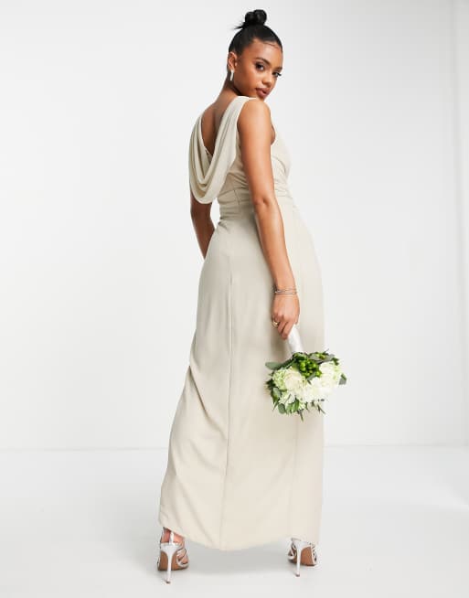 Cowl neck deals bridesmaid dress