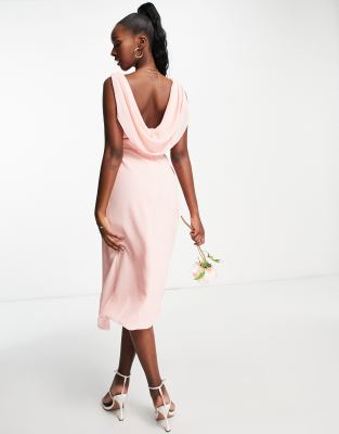 Cowl Neck Chiffon Dress