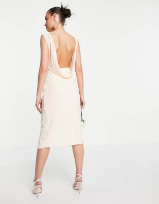 midi cowl back dress