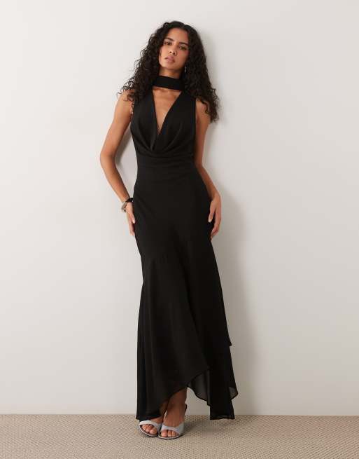 silk dress with cape Alexandra and Wool Column Gown Removable 4 / Silk and Wool White heat stone this maxi dress flatters Long sleeve lace overlay Size:M | Timber