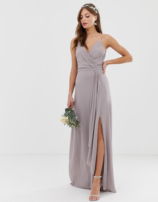 TFNC bridesmaid  exclusive cami wrap maxi dress  with 