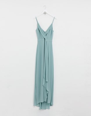 tfnc bridesmaid exclusive pleated maxi dress in sage