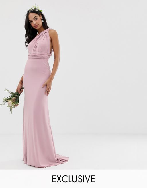 TFNC bridesmaid  exclusive multiway  maxi dress  in pink ASOS  TFNC bridesmaid  exclusive multiway  maxi dress  in pink ASOS