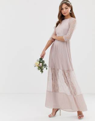 asos tfnc pleated maxi dress