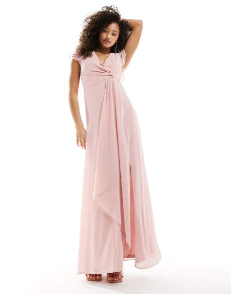 Pale blush bridesmaid on sale dress